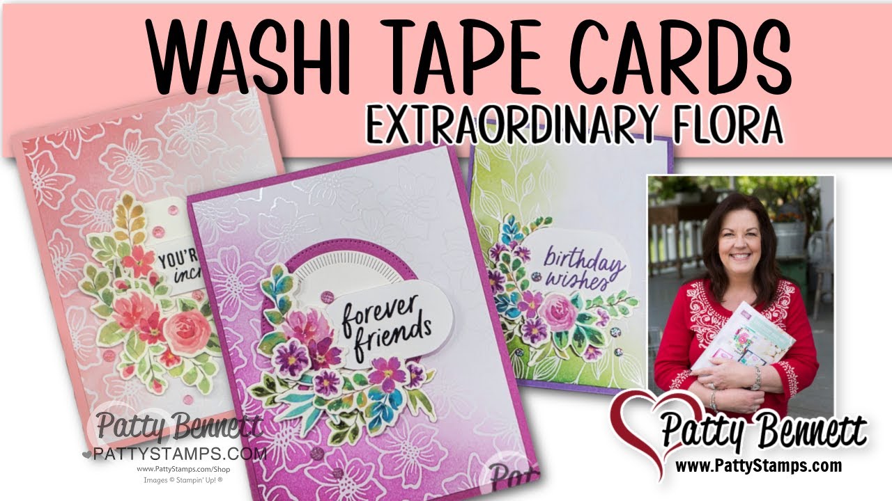 How to use Stampin' Up! Extraordinary Flora Washi Tape to make cards