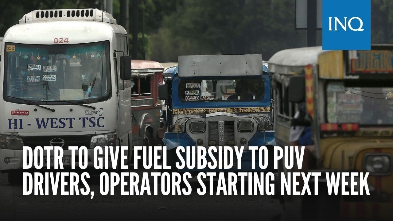 DOTr to give fuel subsidy to PUV drivers, operators starting next week