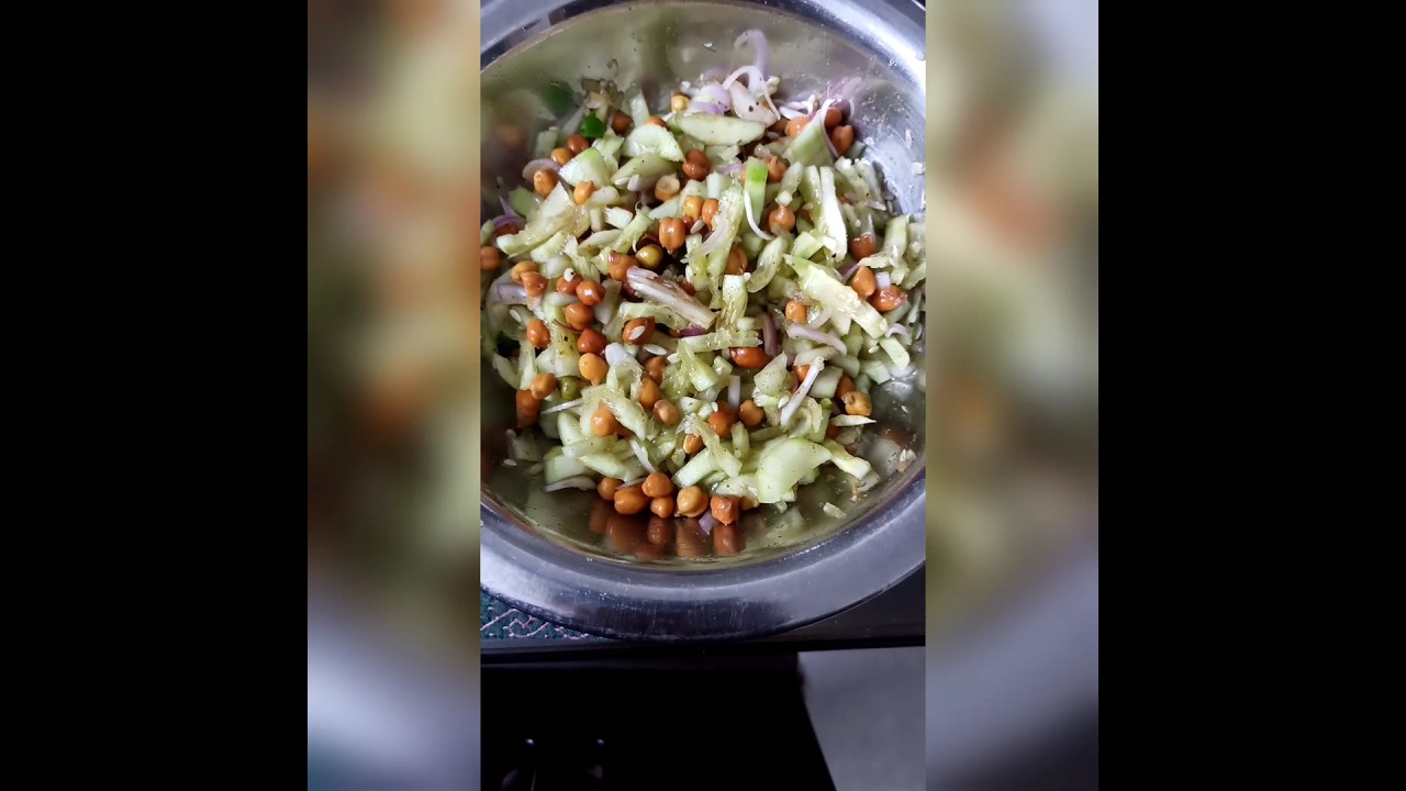 Healthy raw chickpea salad. Nutritious raw chickpea salad. Cucumber raw chickpea salad#rondhonshala