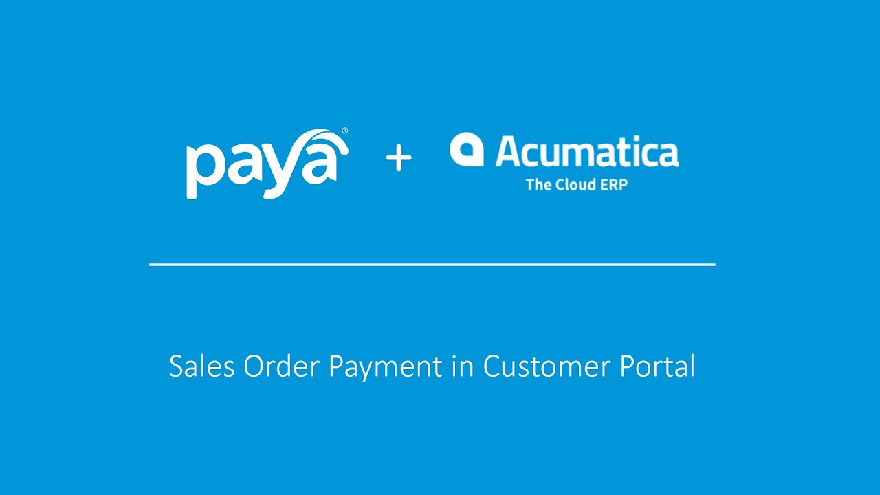 Acumatica | Sales Order Payment in Acumatica Customer Portal