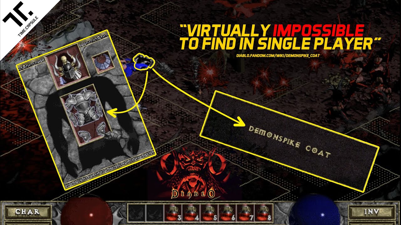 Finding the RAREST (0.001%) Armour in Diablo 1 (1996) | Demonspike Coat Full Plate Mail armor