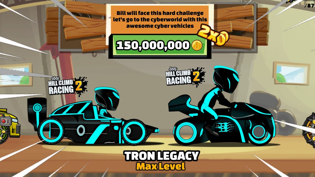 Hill Climb Racing 2 - Epic TRON LEGACY Vehicles😍 (Gameplay)