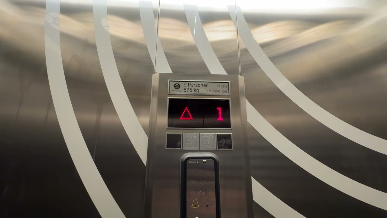 Epic! 2008 ThyssenKrupp MRL Traction elevator @ Stadium, Nordstan, Göteborg, Sweden
