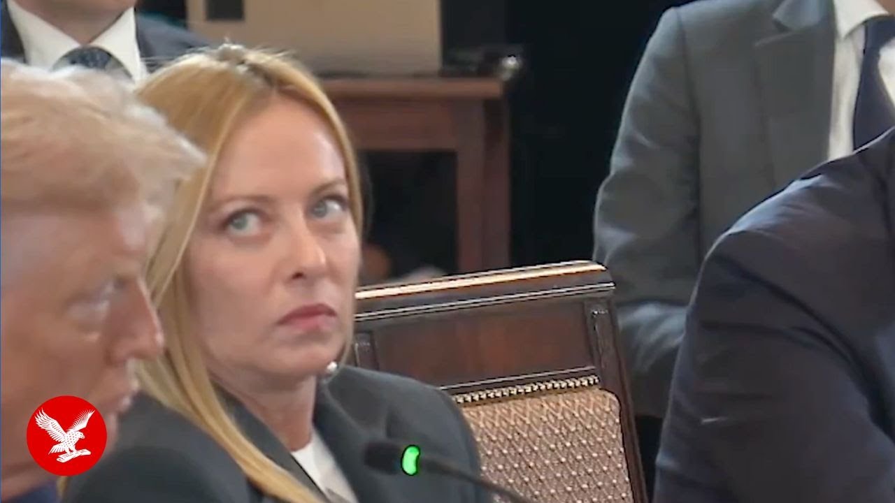 Italian PM Giorgia Meloni&rsquo;s priceless reaction as Merz 'lectures' Trump