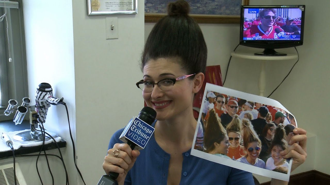 Stanley Cup hairdo; tease your hair to look like the cup