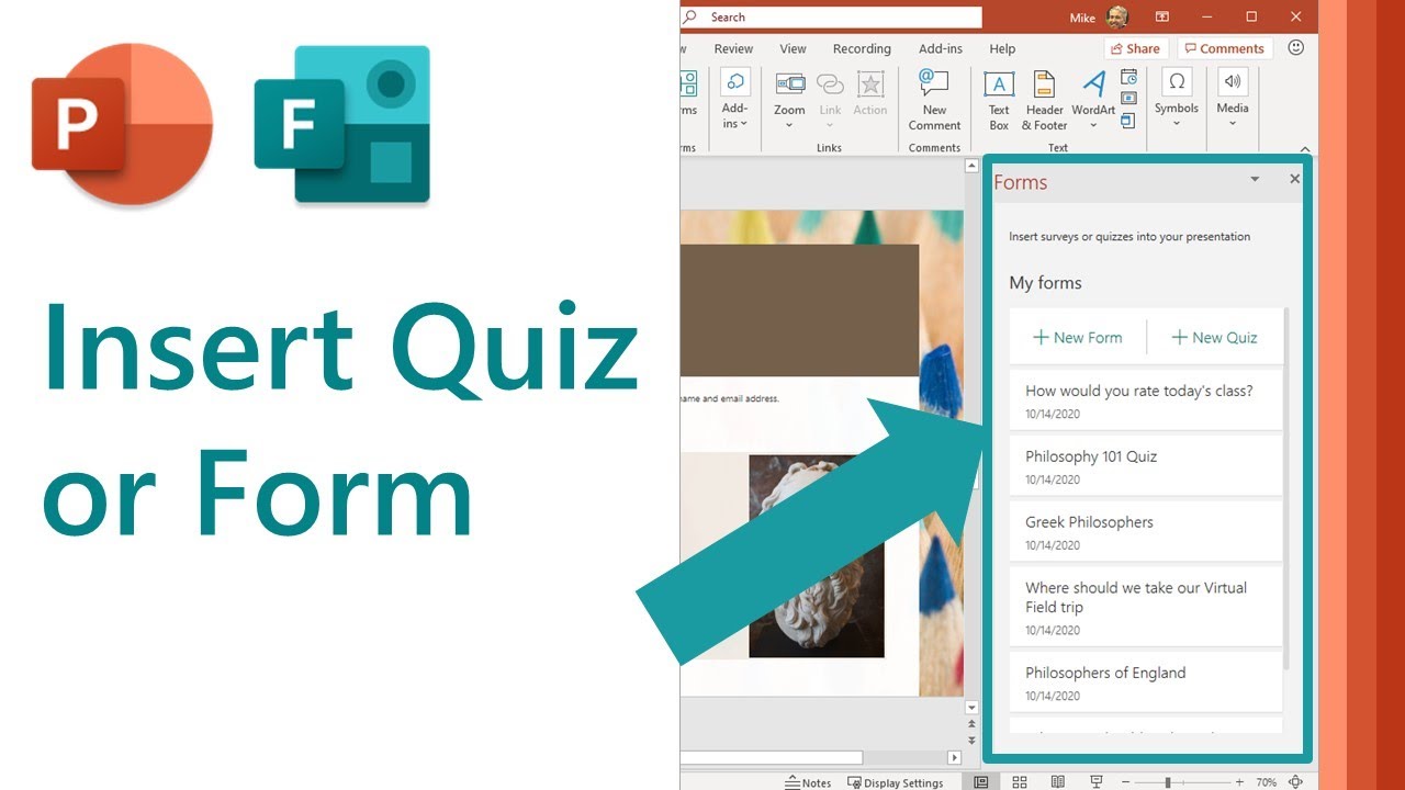 How to insert a Quiz or Form in Microsoft PowerPoint