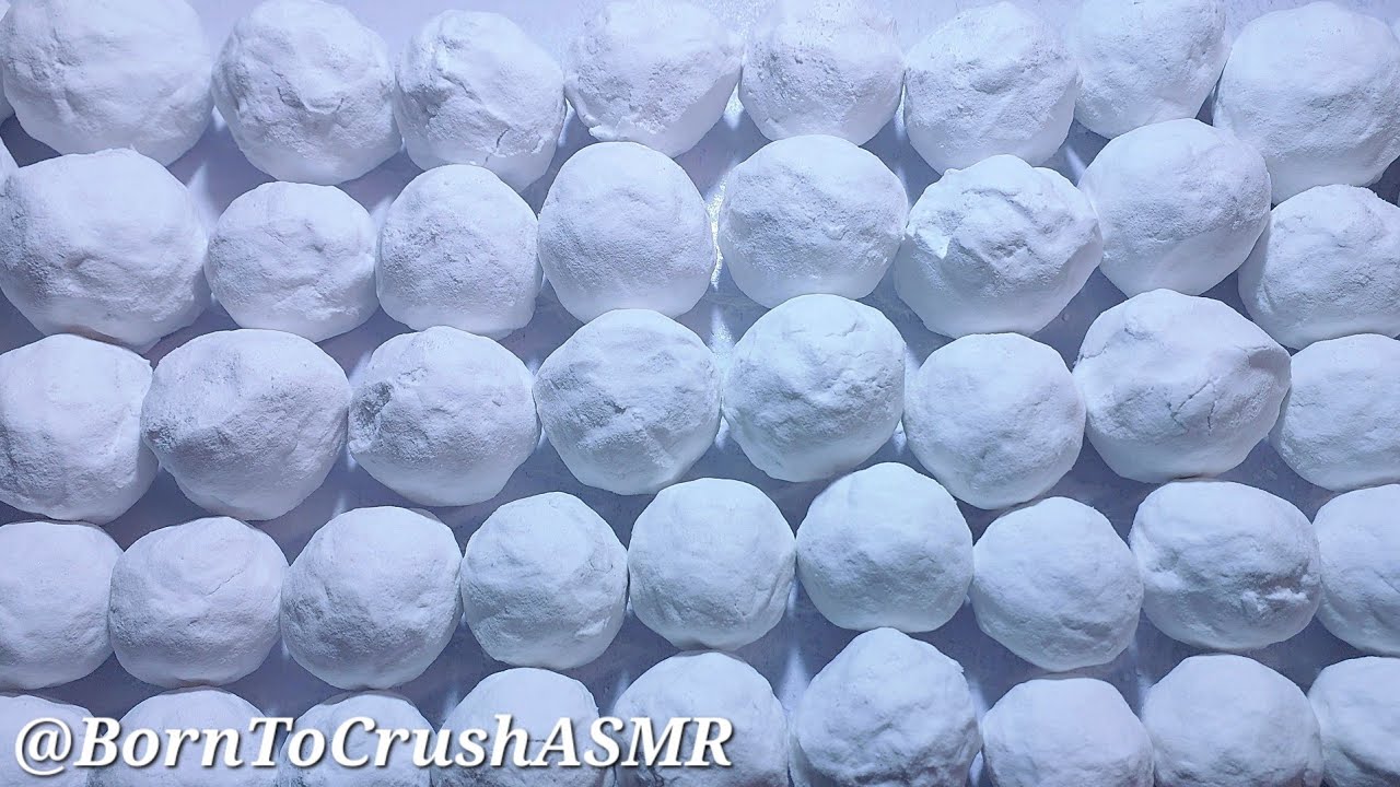 50+ Crunchy White Balls of Baking Soda Crushing | Satisfying | Relaxing | ASMR Baking Soda |