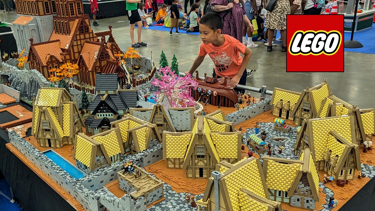Huge LEGO Whiterun City & Dragonsreach Palace from Skyrim