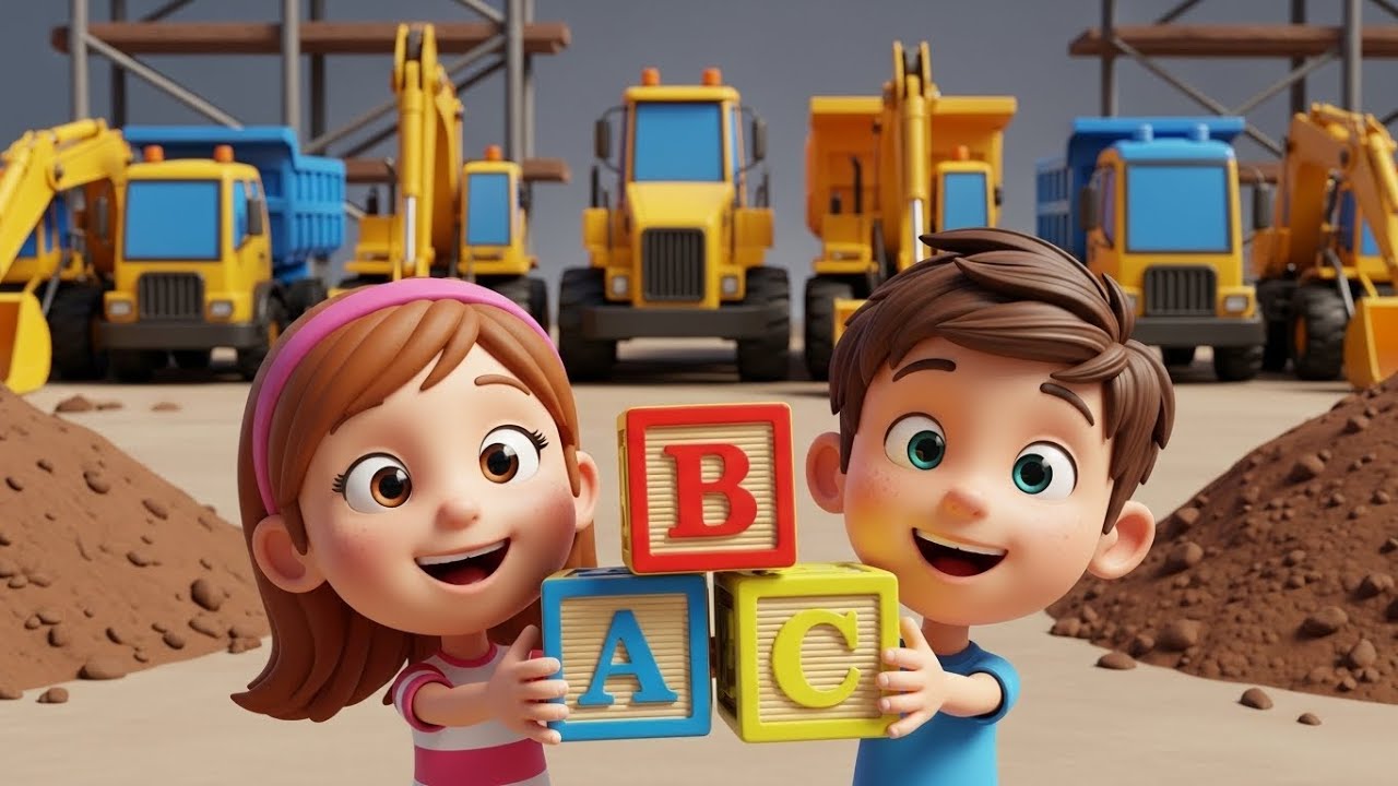 Camiones de Construcción Grandes ABC | canciones infantiles | Baby Song, Aprende el Alfabeto