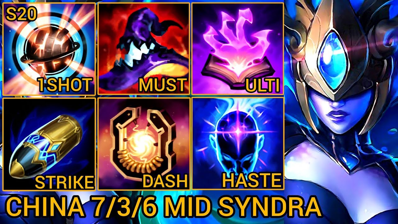 Legend SYNDRA Mid Lane Gameplay In Season 20 - China Wild Rift New Build & Runes By Tiarty