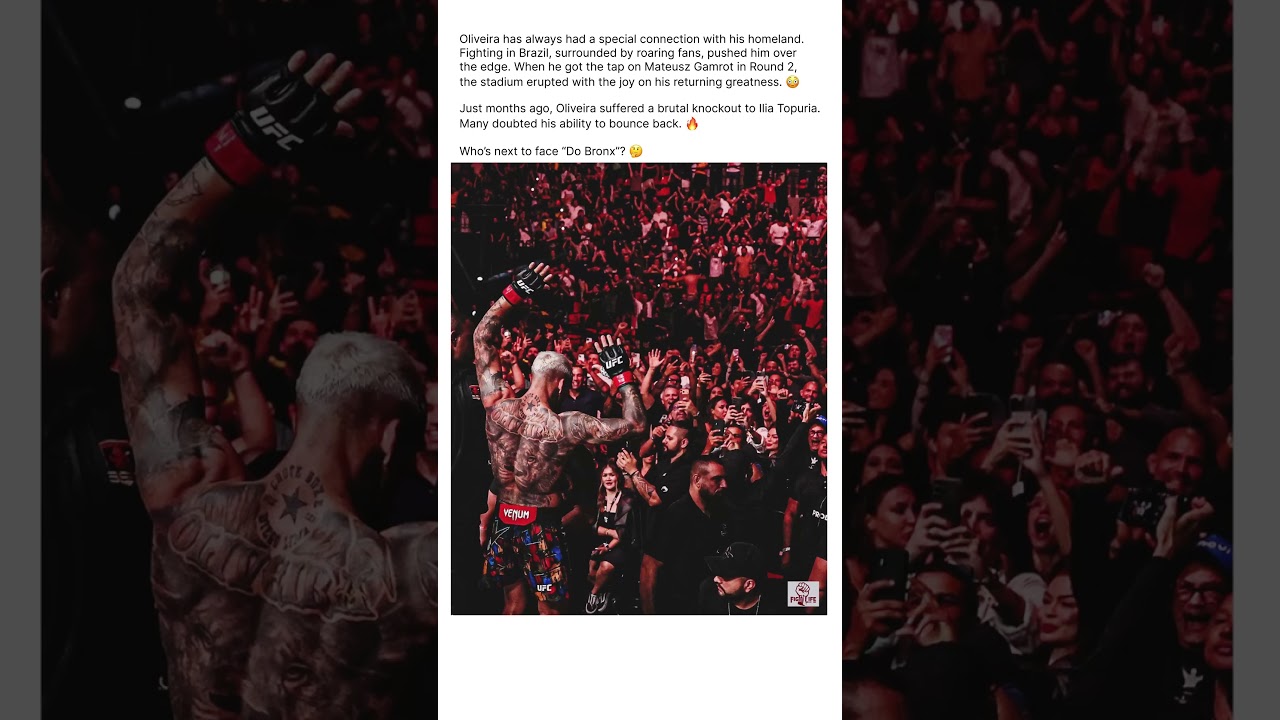 Charles Oliveira&rsquo;s Emotional Comeback in Brazil Left Fans in Tears