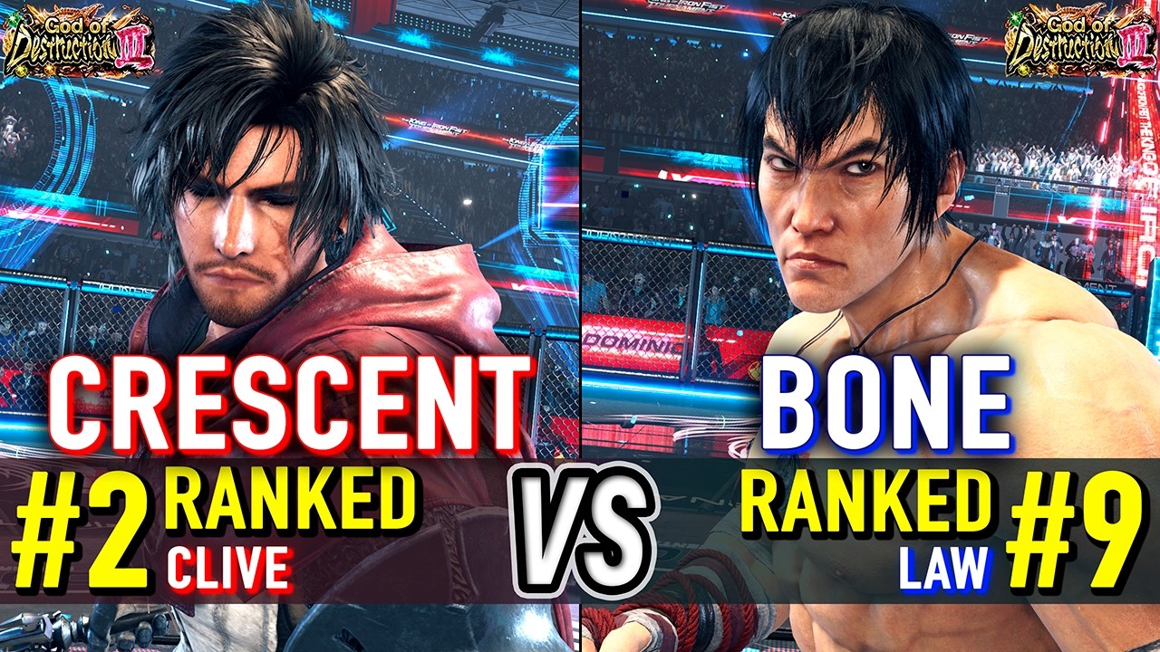 T8 🔥 CRESCENT (#2 Ranked Clive) vs BONE (#9 Ranked Law) 🔥 Tekken 8 High Level Gameplay