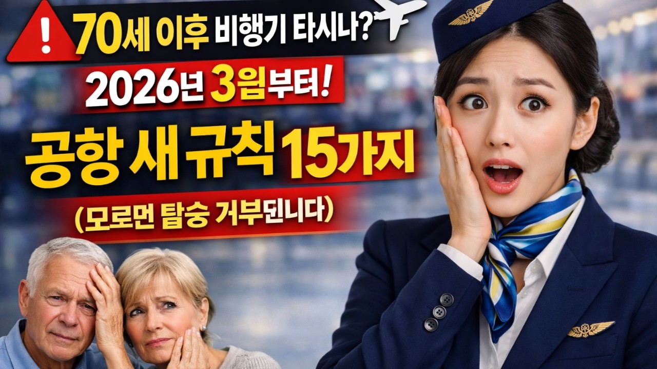 🔥 🚨 70세 이후 비행기 타시나요? 2026년 3월부터 시작되는 공항 새 규칙 15가지 (모르면 탑승 거부됩니다)