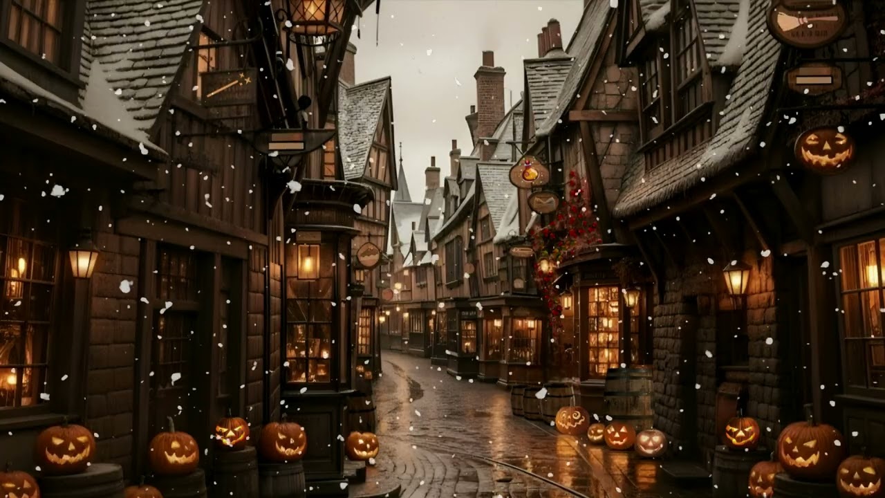 Harry Potter Hogsmeade Ambience with Magical Music & Cozy Halloween Vibes