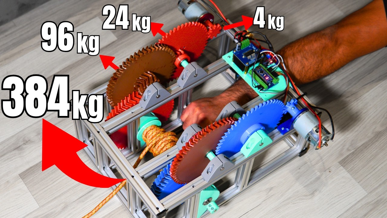 Building The Strongest 3D Printed Gear Box on YouTube to Pull Myself Up a Wall Like Batman
