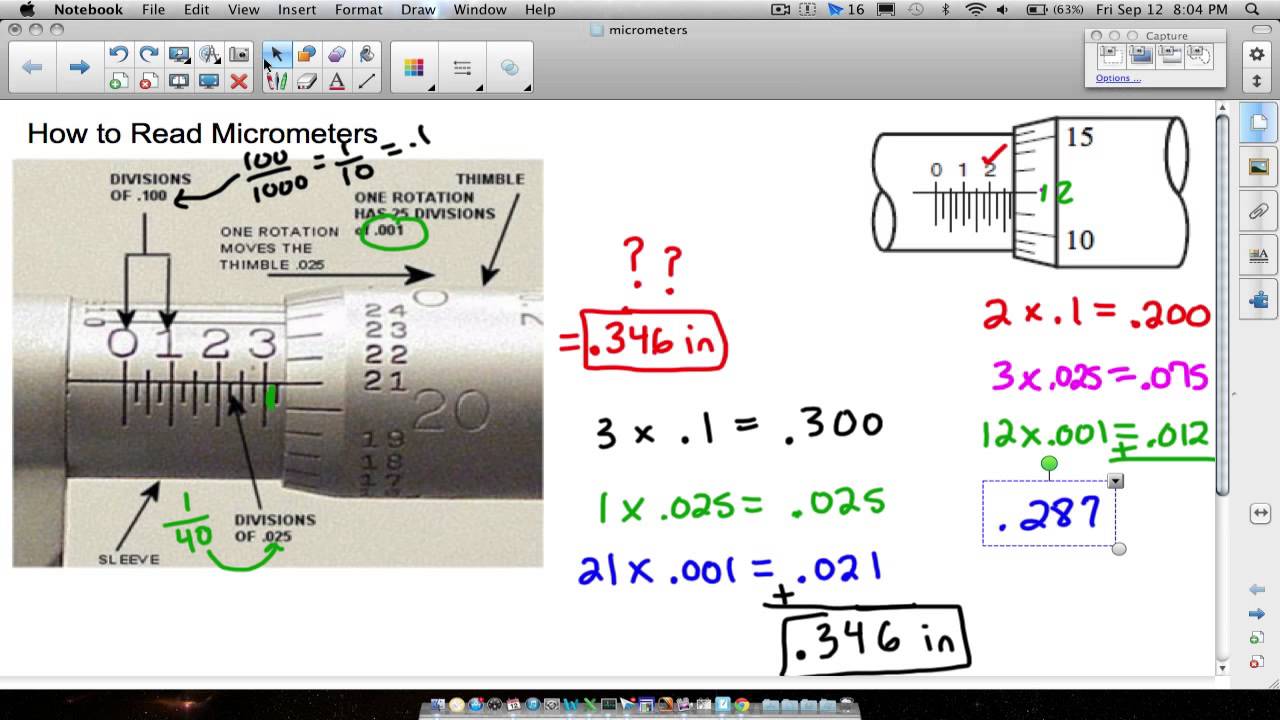 How to Read a Micrometer (Inches and mm.)