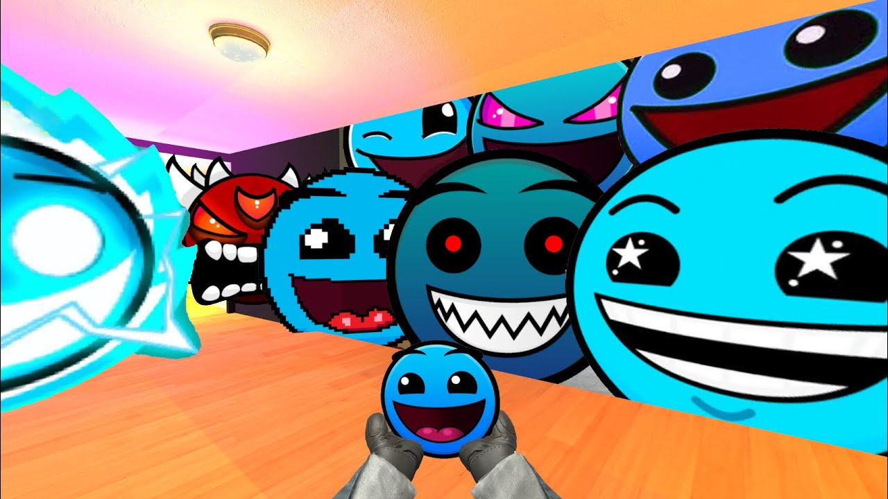 Saving Baby BlueFace From Geometry Dash Emoji  "WATER IN THE HILL" And Lobotomy Dash Nextbot Gmod