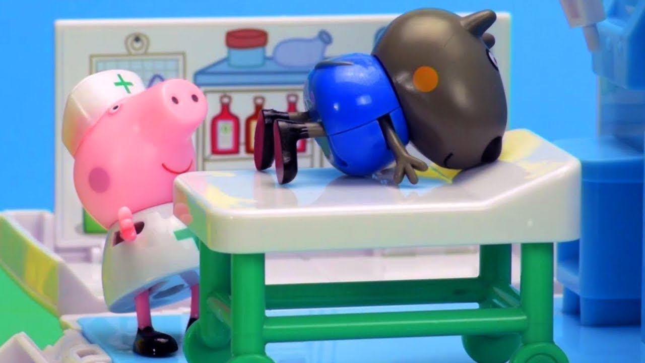 Peppa Pig Toys - Nurse Peppa Pig helps Danny Dog! - Stop Motion