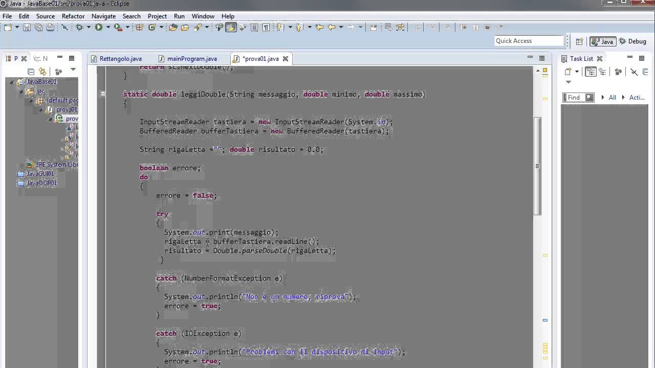 Java (Playlist 1) corso base ITA 19: la classe Scanner per leggere da tastiera - PRIMA PARTE