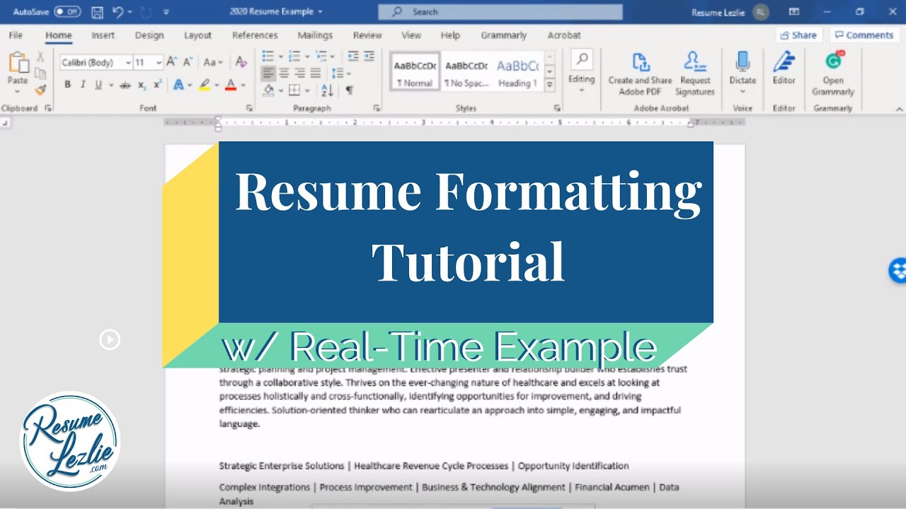 How To Format A Resume (w/ Real-Time Resume Example)