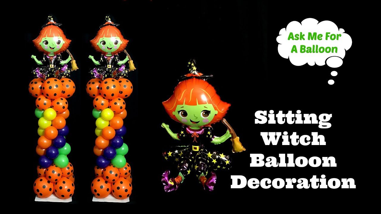 Sitting Witch Balloon Decoration