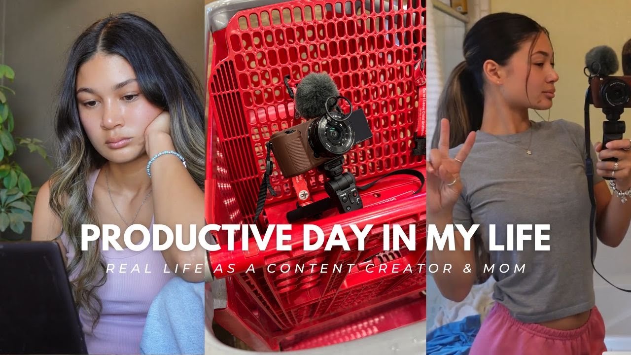 *productive* day in my life: secret life of a content creator + mom | editing, kids, gym, target run