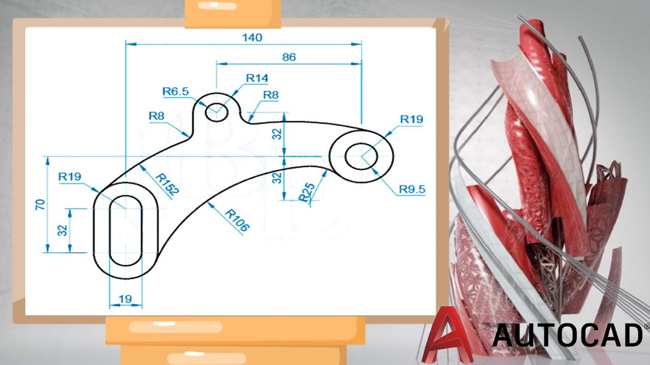 SOLUCION DE EJERCICIO AUTOCAD  🚀 - PIEZA MECANICA - BASICO  🥇