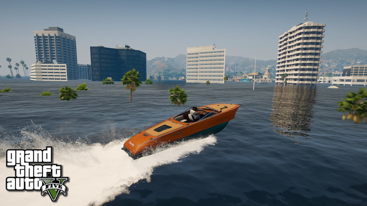 Как установить мод Tsunami в GTA 5 / No Water + Tsunami + Atlantis Mod