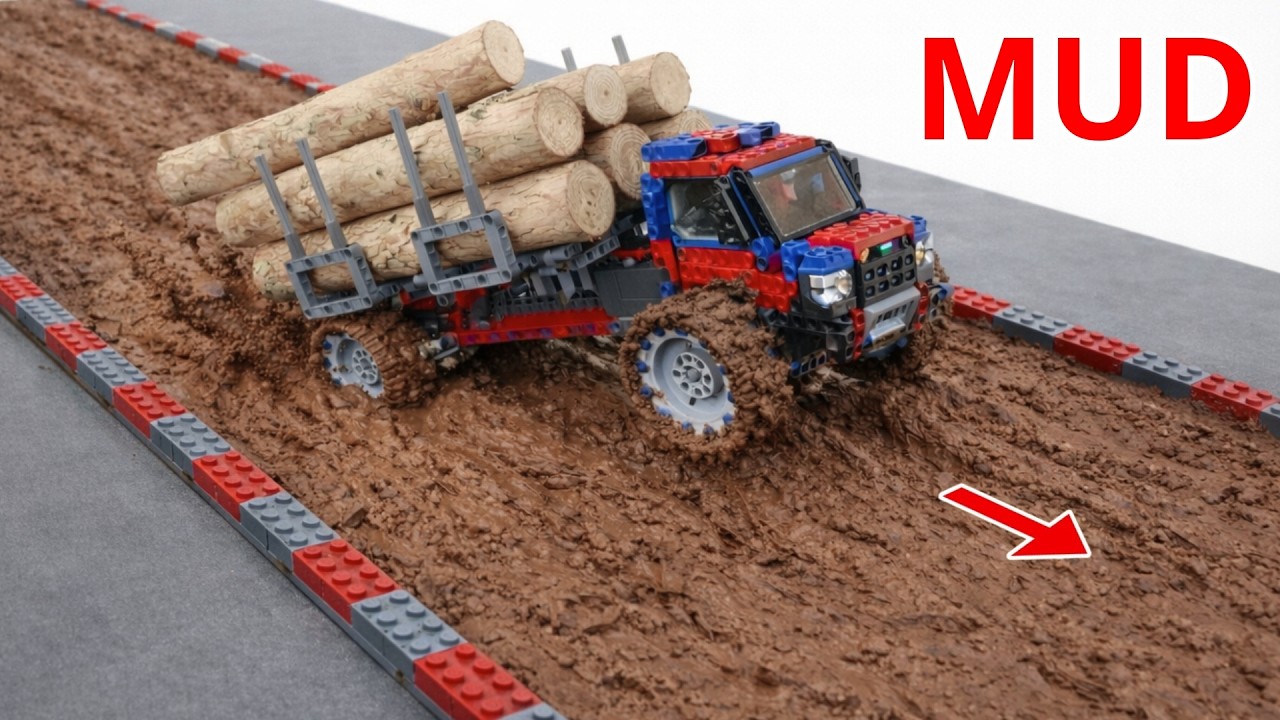 6 машинок LEGO Technic перевозят 1000 г древесины по грязи – какая из них выживет? | LEGO Smart