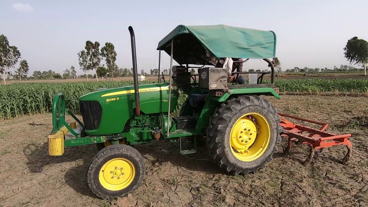 John Deere 5036 D tractor average 10.6 litter in 1 hour with 11 tyne Cultivator