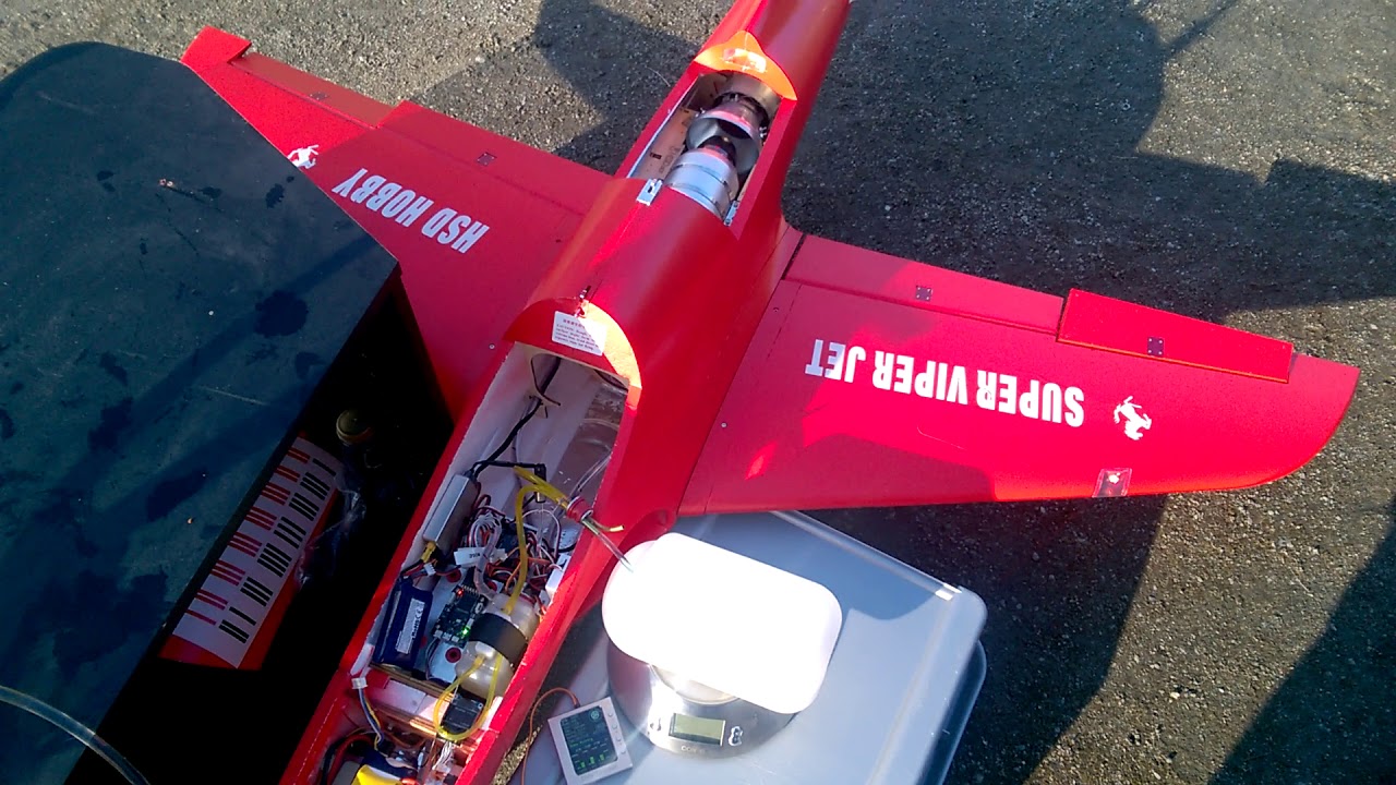 Swiwin SW60B turbine & HSD Super Viper test run with fuel flow measurement