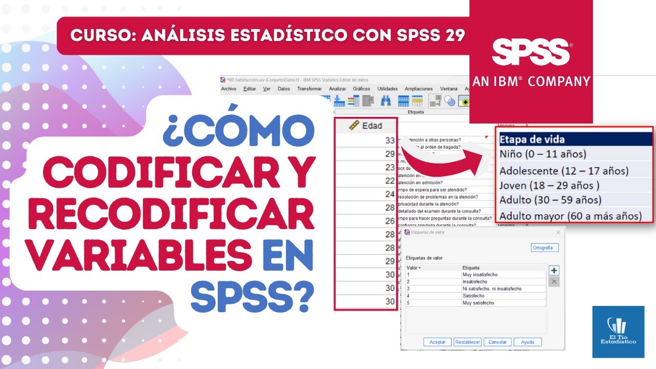 Cómo codificar y recodificar variables en SPSS✅| Curso de SPSS v 29