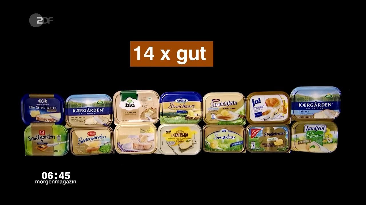 Test: Streichfette (Butter mit Pflanzenöl) 23.10.2019 ZDF-Morgenmagazin