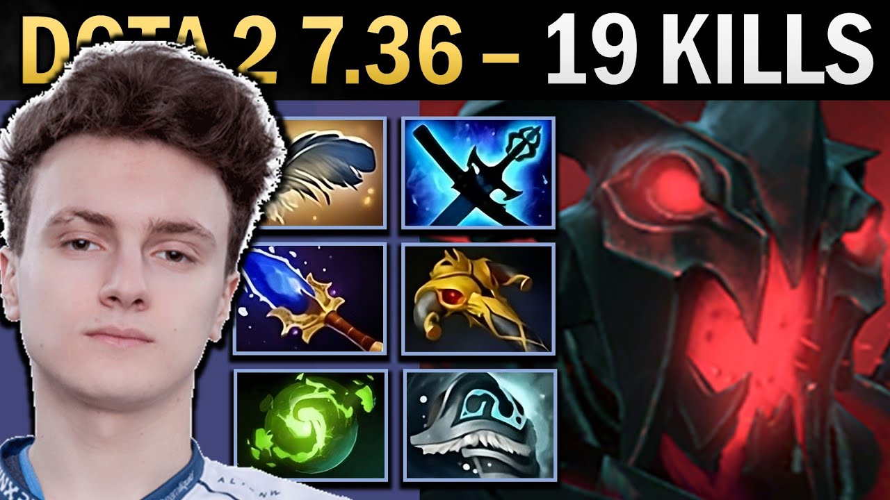 Shadow Fiend Gameplay Miracle with 19 Kills and Kaya - Dota 7.36