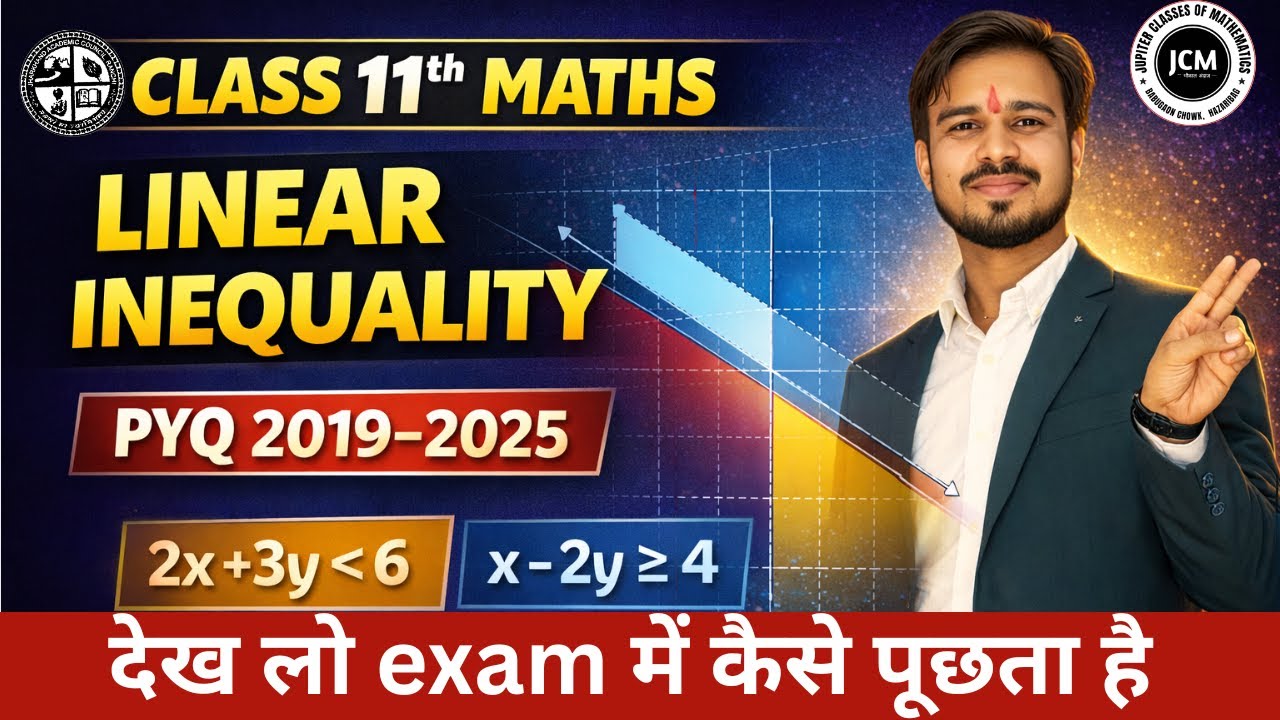 Class 11 Maths Ch-5 Linear Inequalities PYQ 2019-2025 | Previous Year Questions | JAC Board Exam