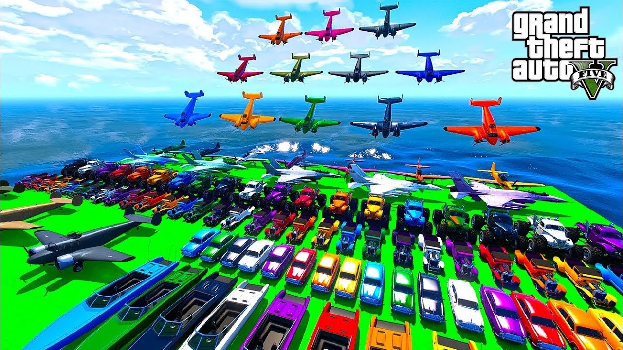 GTA 5 Super Stunt Car Racing Challenge With Spider Man Epic Supercars Planes Boats Madness