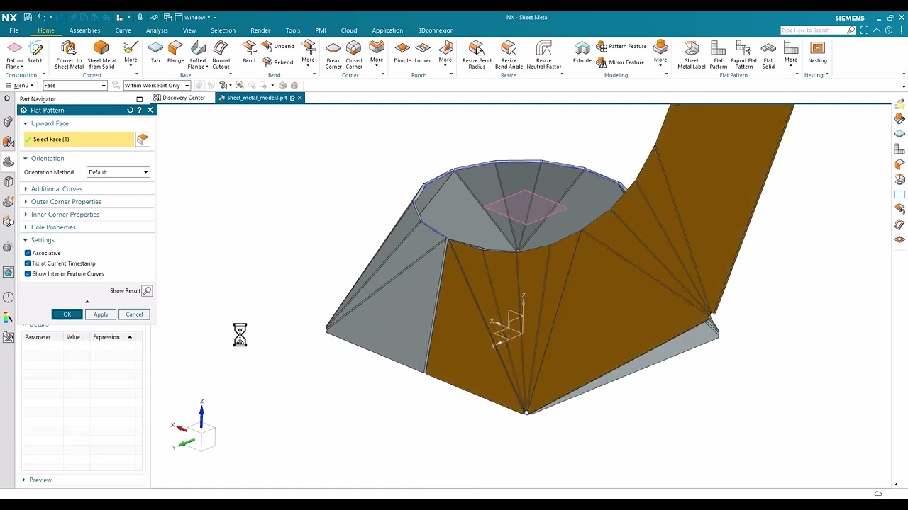 Siemens NX Sheet Metal: Lofted Flange