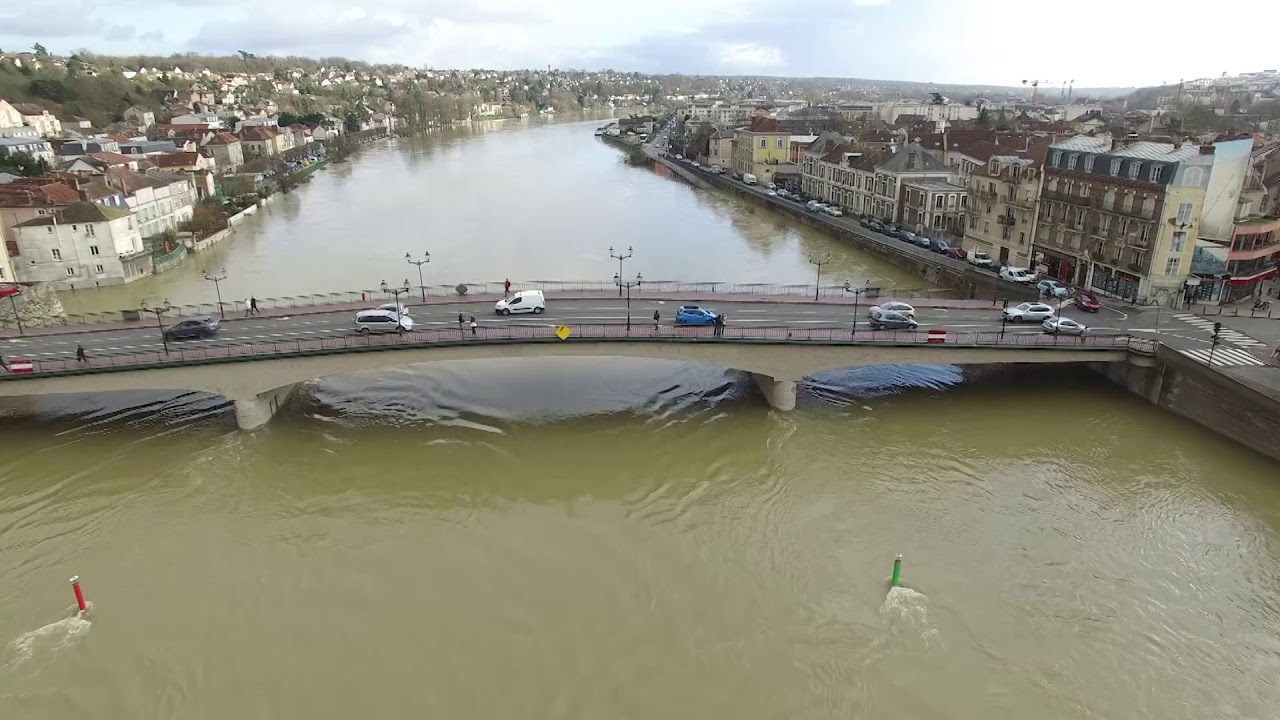 Vidéo de la crue de janvier 2018 à Corbeil-Essonnes #Drone