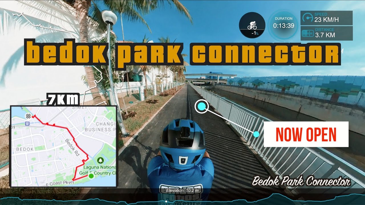 7KM Bedok Park Connector from East Coast Park to Bedok Reservoir Park | Cycling Singapore