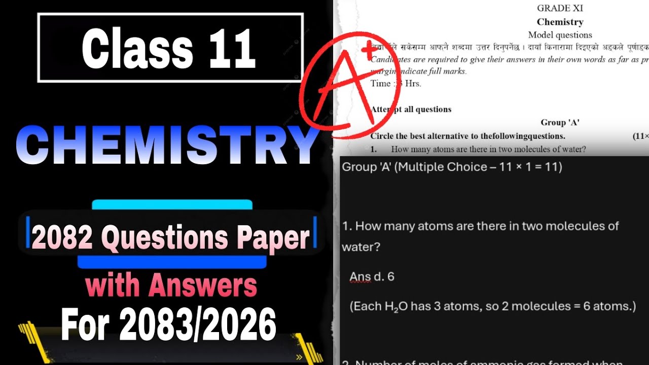 NEB Class 11 Chemistry Model Question with Answers for exam 2026/2083 | Class 11 Chemistry Questions