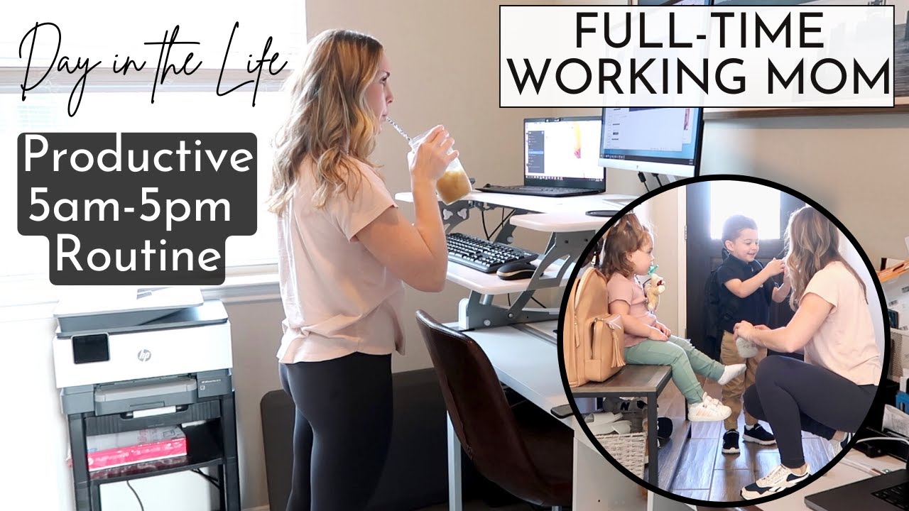 My 5AM-5PM Working Mom Routine | Productive Work from Home Habits | Amanda Fadul
