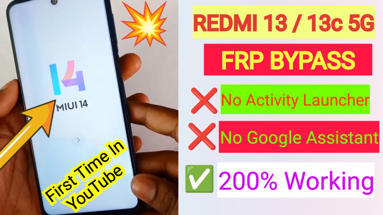 Redmi 13c 5g💥 FRP Bypass✅ MIUI 14 / New Method 1000% Working✴️✴️