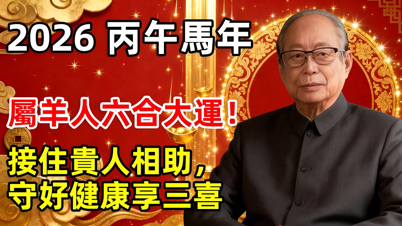 【老邵說生肖】2026丙午年：屬羊人六合大運！接住貴人相助，守好健康享三喜# 生肖羊 
