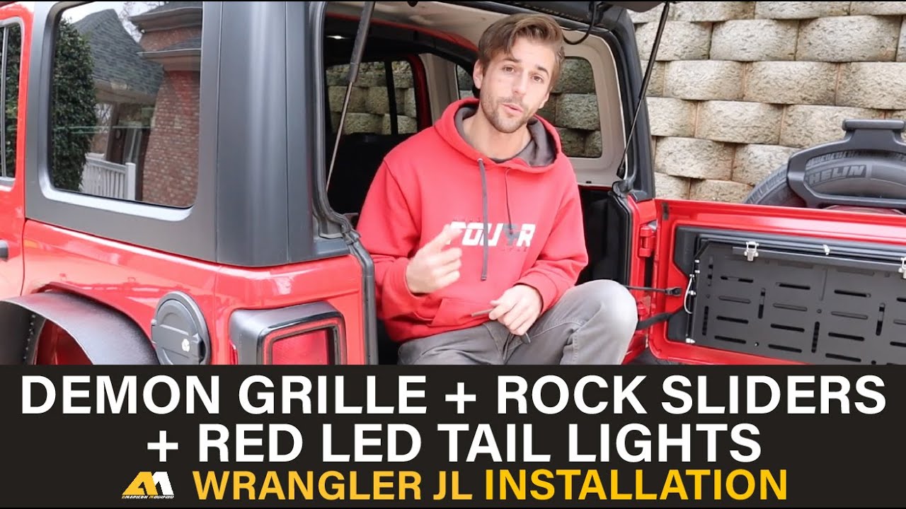 JEEP WRANGLER JL DEMON GRILLE + SIDE STEP BARS+ LED TAIL LIGHTS INSTALLATION | AMOffRoad