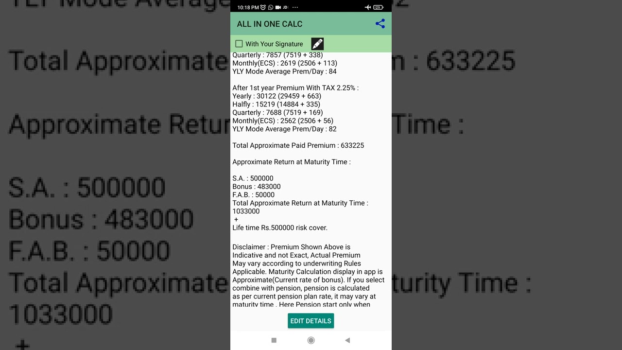 how to use lic all in one calculator