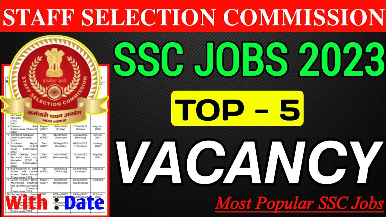 SSC Top 5 Vacancy 2023 || Most Popular SSC Jobs || 35k+ Vacancy || SSC favorite😍 Jobs || SSC 2023