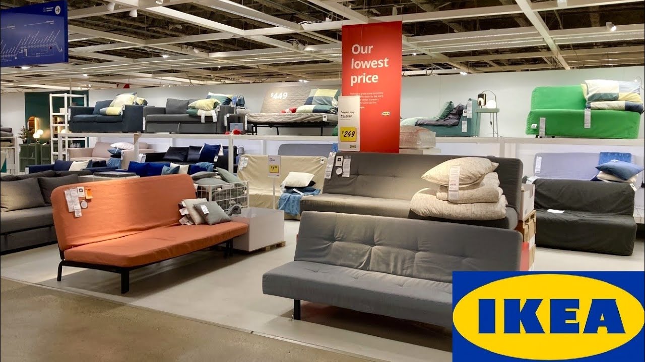 IKEA SLEEPER SOFAS COUCHES FUTONS HOME FURNITURE SHOP WITH ME SHOPPING STORE WALK THROUGH
