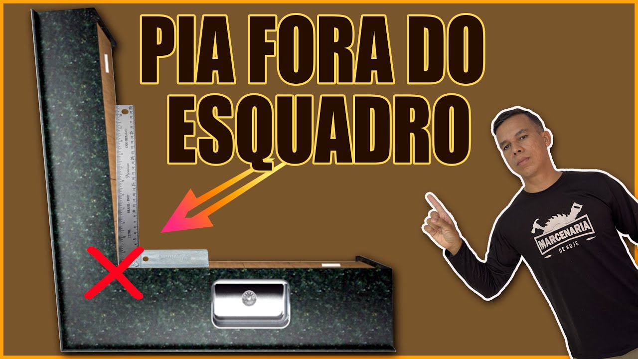 Armário de cozinha em parede fora do esquadro