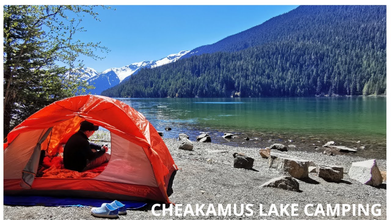 Beautiful Cheakamus Lake, Backcountry Camping near Whistler BC. Canada.