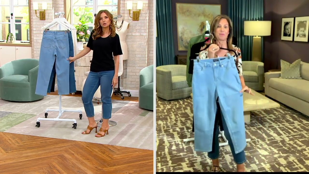 Susan Graver Stretch Denim Straight Leg Crop Jean on QVC